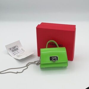 Salvatore Ferragamo Green AirPod Pro Case with Chain